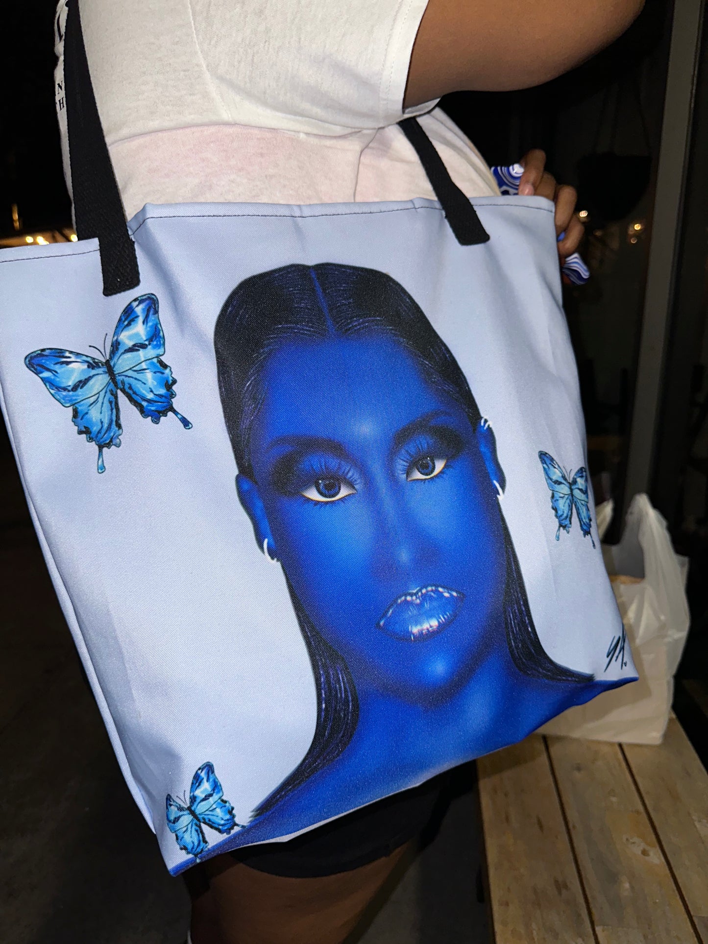 “Blue Emotions” Large Tote Bag