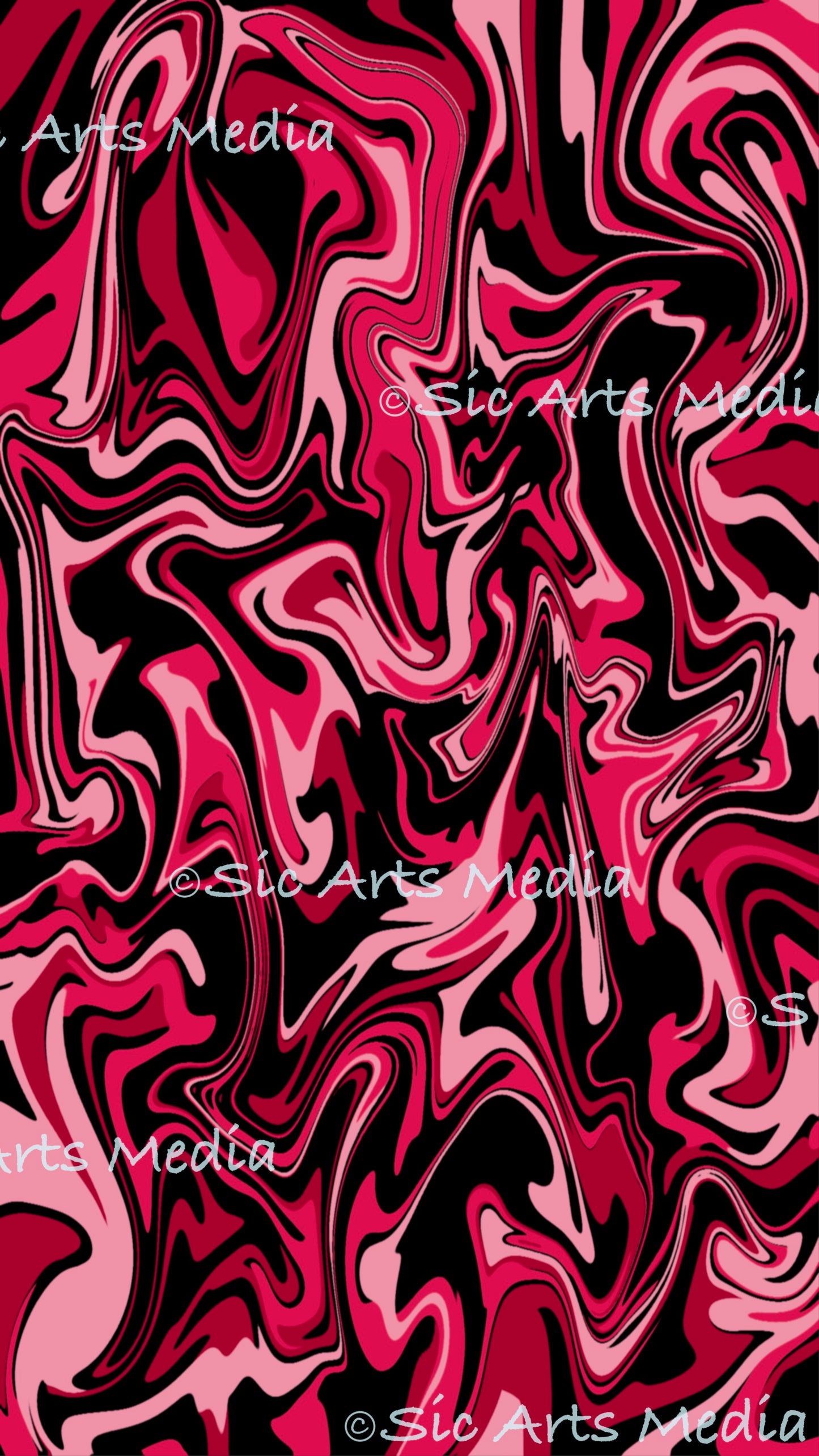 “Warped Hearts” Digital Phone Wallpaper