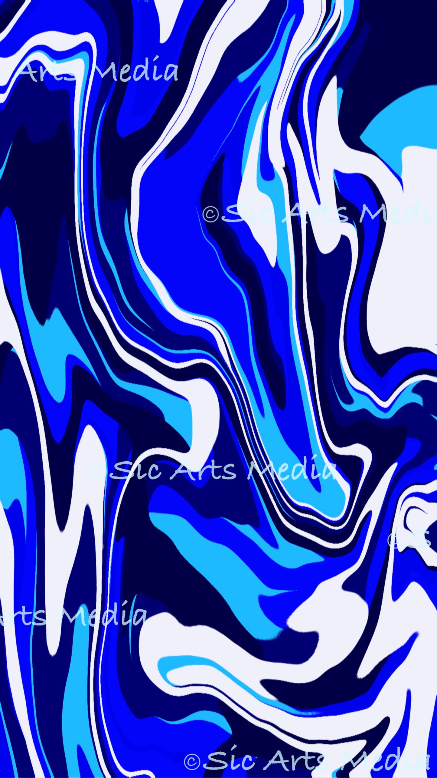 “Cool Blues” Digital Phone Wallpaper